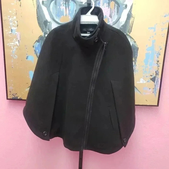 Via Spiga Black Cape Coat - Picture 1 of 10